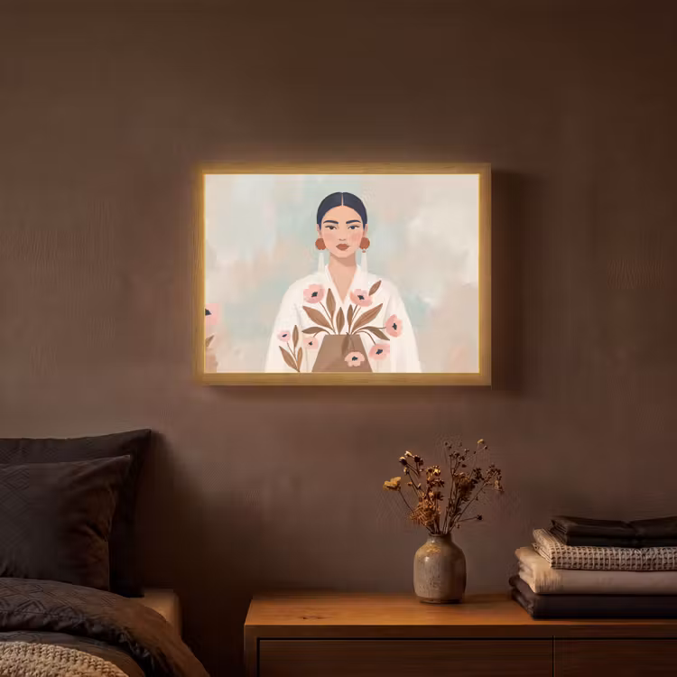 Lightbox - Wandlamp - Vrouw - Kimono - Pastel — 3