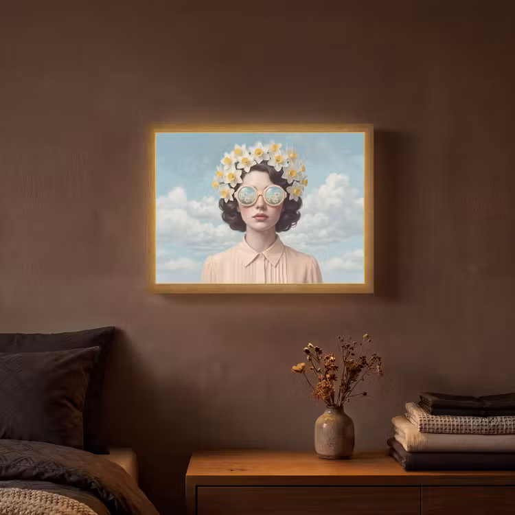 Lightbox - Wandlamp - Vrouw - Narcissen - Geel — 3