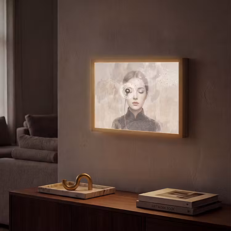 Lightbox - Wandlamp - Vrouw - Sereen - Grijs — 2