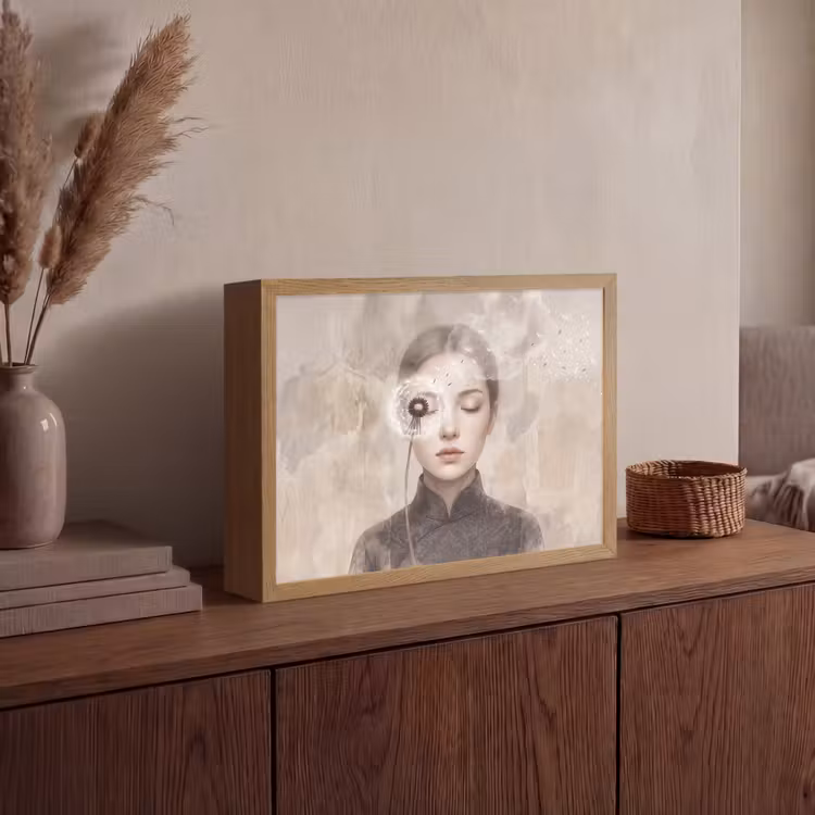 Lightbox - Wandlamp - Vrouw - Sereen - Grijs — 4