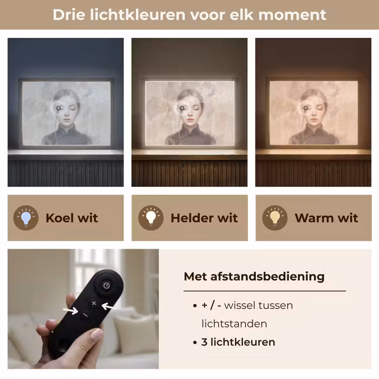 Lightbox - Wandlamp - Vrouw - Sereen - Grijs — 8