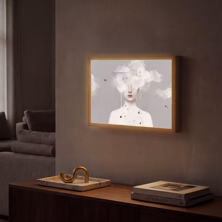 Lightbox - Wandlamp - Vrouw - Wolk - Grijs — 2