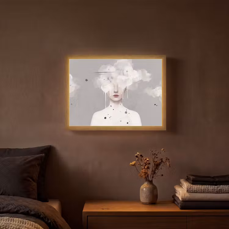 Lightbox - Wandlamp - Vrouw - Wolk - Grijs — 3