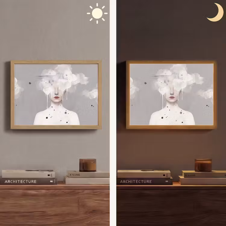 Lightbox - Wandlamp - Vrouw - Wolk - Grijs — 6