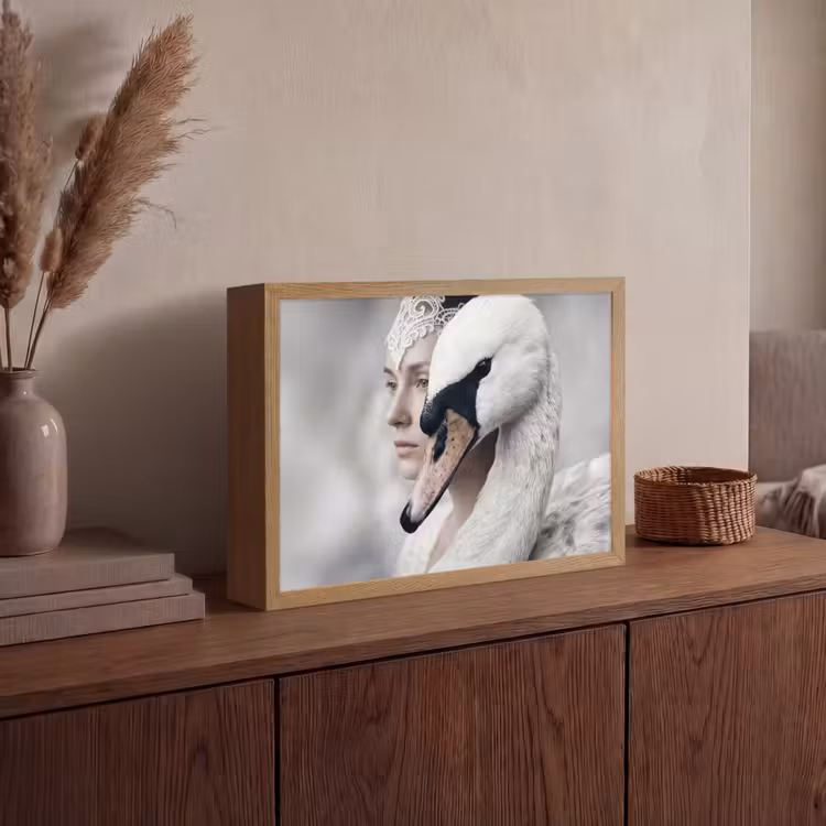 Lightbox - Wandlamp - Vrouw - Zwaan - Wit — 4