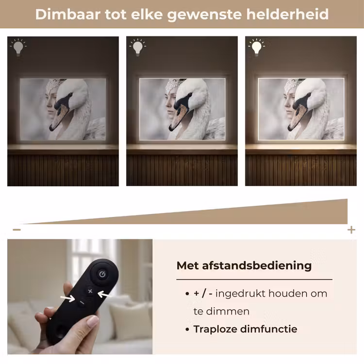 Lightbox - Wandlamp - Vrouw - Zwaan - Wit — 9