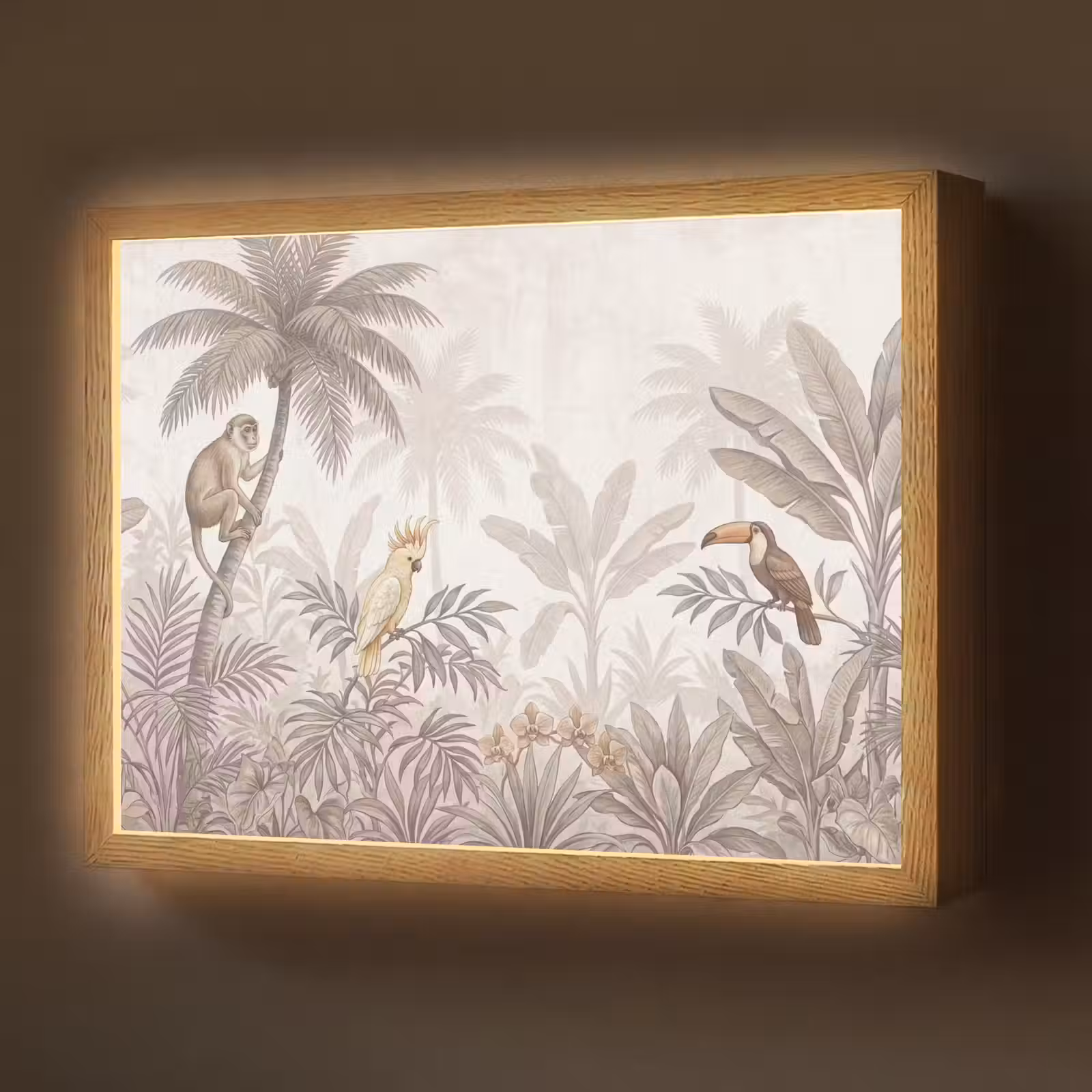 Lightbox - Wandlamp - Jungle - Dieren - Palmbomen — 1