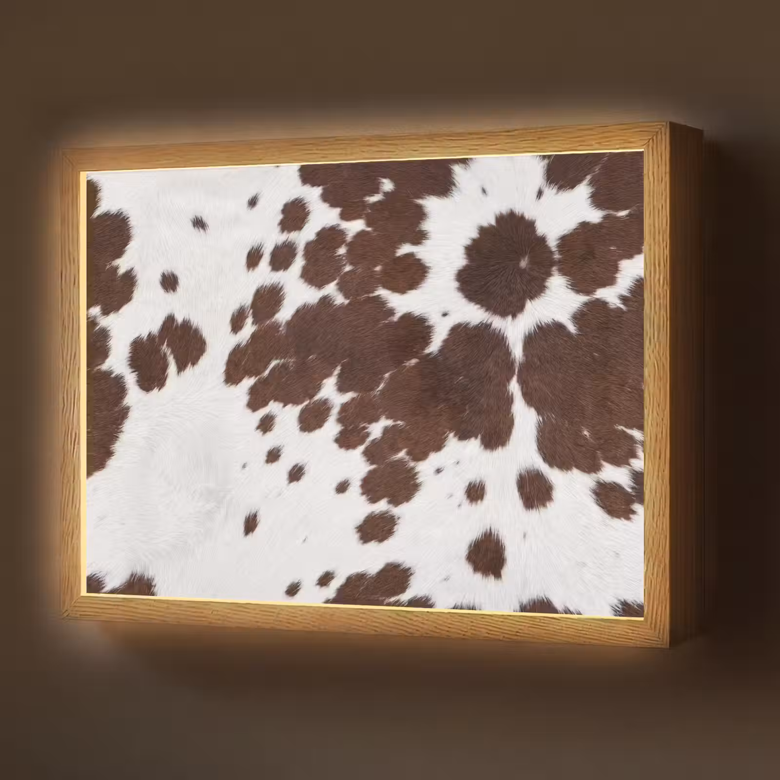 Lightbox - Wandlamp - Koeienhuid - Klassiek - Bruin — 1