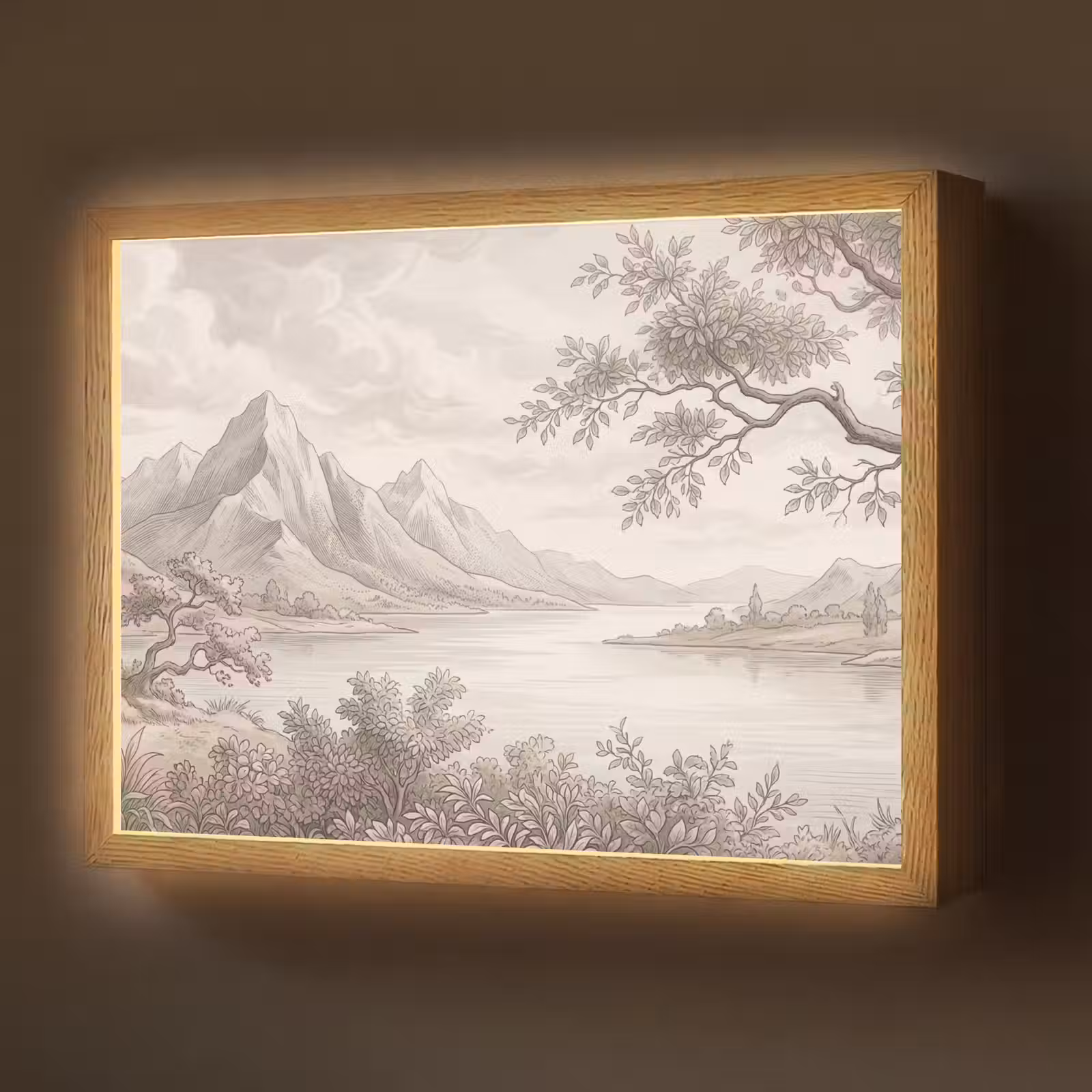 Lightbox - Wandlamp - Landschap - Bergen - Meer - Natuur — 1