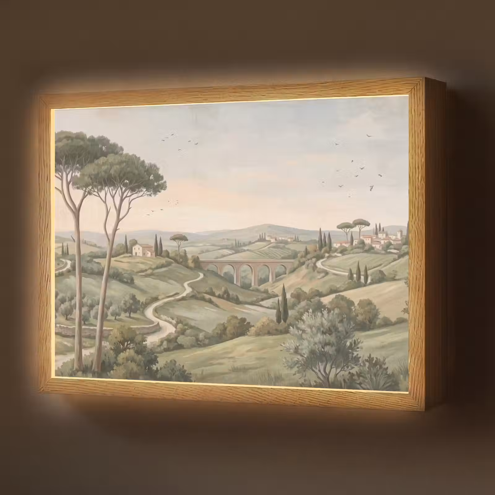 Lightbox - Wandlamp - Landschap - Heuvels - Zandpad - Groen — 1