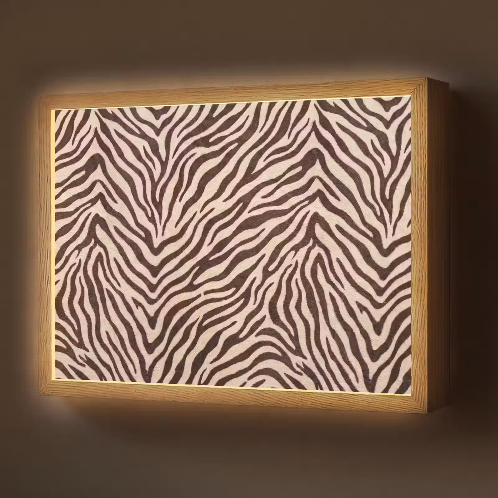 Lightbox - Wandlamp - Zebra - Strepen - Bruin — 1