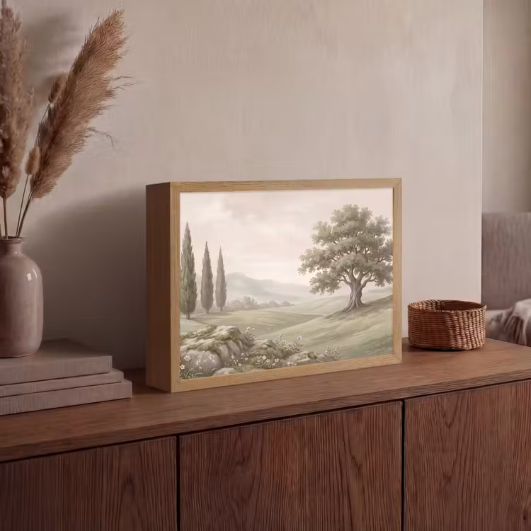 Lightbox - Wandlamp - Heuvellandschap - Bomen - Natuur - Groen — 4