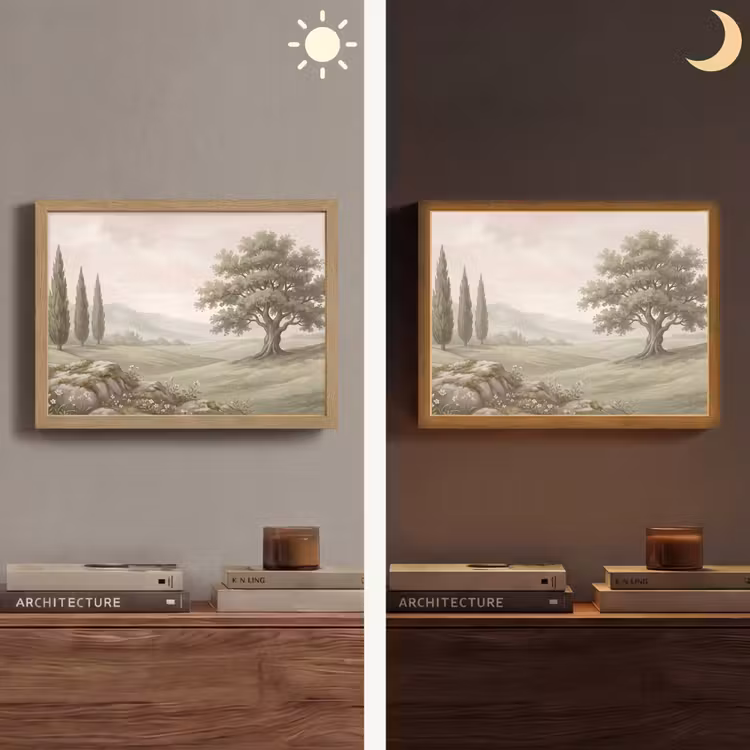 Lightbox - Wandlamp - Heuvellandschap - Bomen - Natuur - Groen — 6