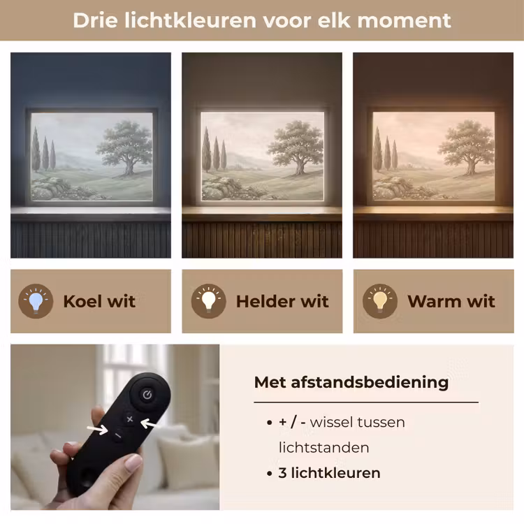 Lightbox - Wandlamp - Heuvellandschap - Bomen - Natuur - Groen — 8