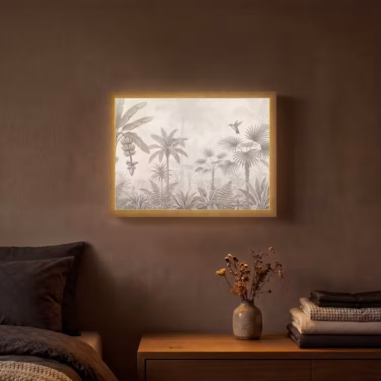 Lightbox - Wandlamp - Jungle - Banenboom - Kolibrie - Beige — 3