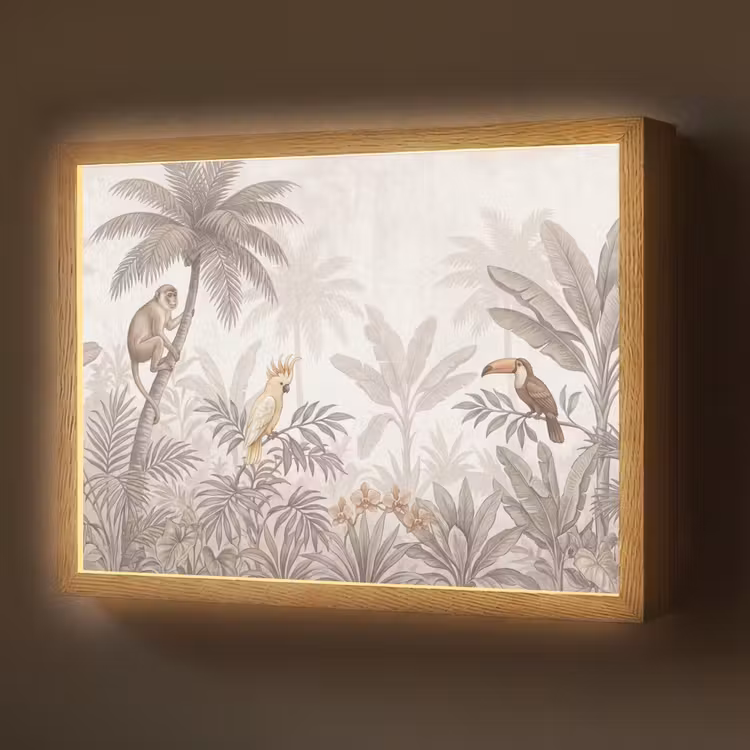 Lightbox - Wandlamp - Jungle - Dieren - Palmbomen — 1