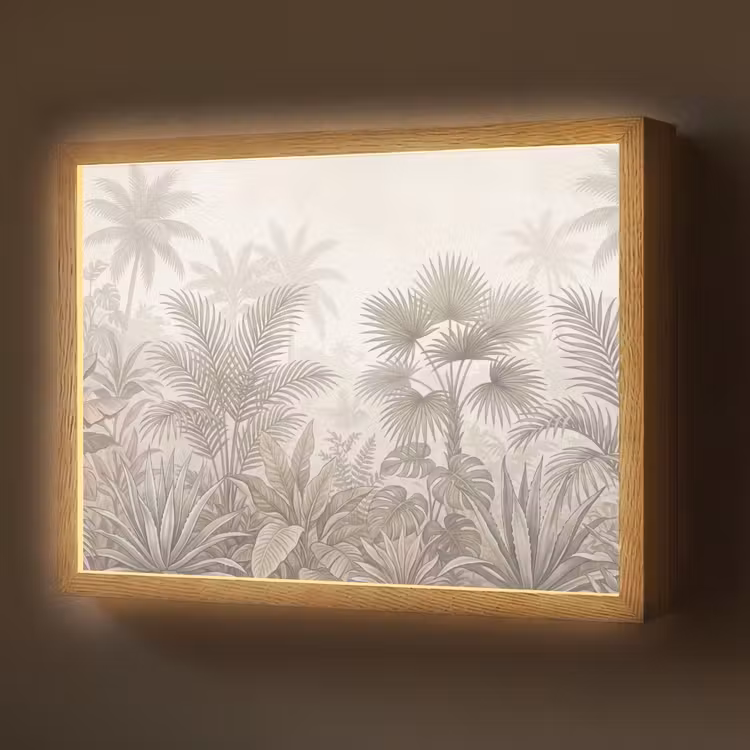 Lightbox - Wandlamp - Jungle - Tropisch - Natuur -Vintage - Beige — 1