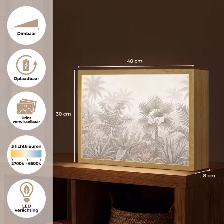 Lightbox - Wandlamp - Jungle - Tropisch - Natuur -Vintage - Beige — 10