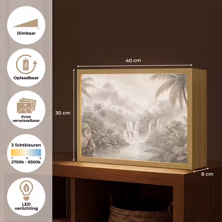 Lightbox - Wandlamp - Jungle - Watervallen - Tropisch - Illustratie — 10