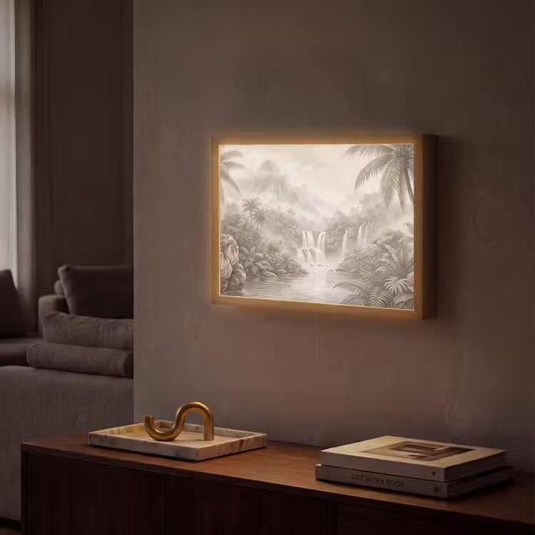 Lightbox - Wandlamp - Jungle - Watervallen - Tropisch - Illustratie — 2