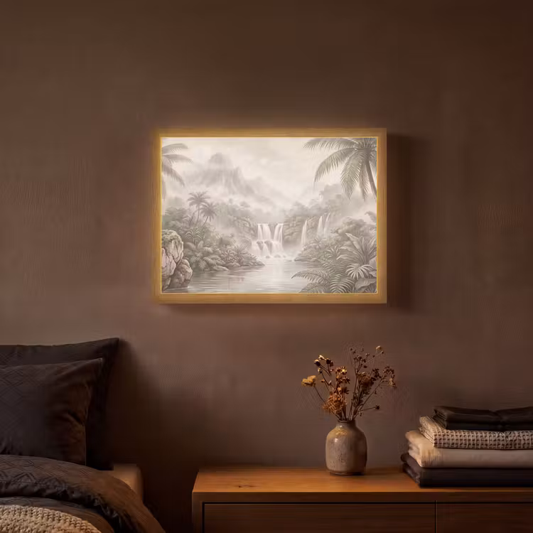Lightbox - Wandlamp - Jungle - Watervallen - Tropisch - Illustratie — 3