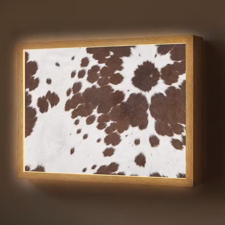Lightbox - Wandlamp - Koeienhuid - Klassiek - Bruin — 1