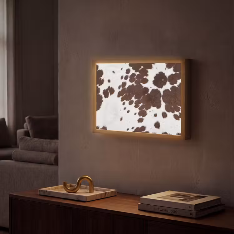 Lightbox - Wandlamp - Koeienhuid - Klassiek - Bruin — 2