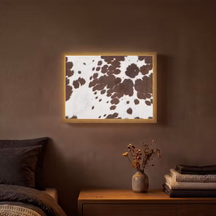 Lightbox - Wandlamp - Koeienhuid - Klassiek - Bruin — 3