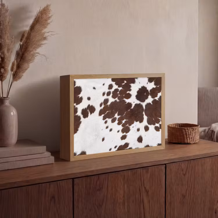Lightbox - Wandlamp - Koeienhuid - Klassiek - Bruin — 4