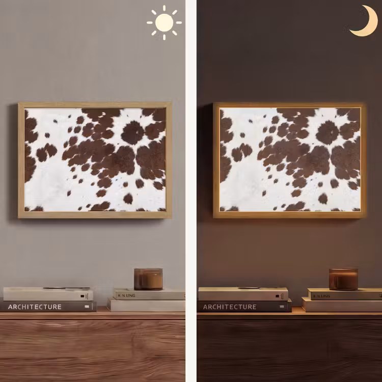 Lightbox - Wandlamp - Koeienhuid - Klassiek - Bruin — 6