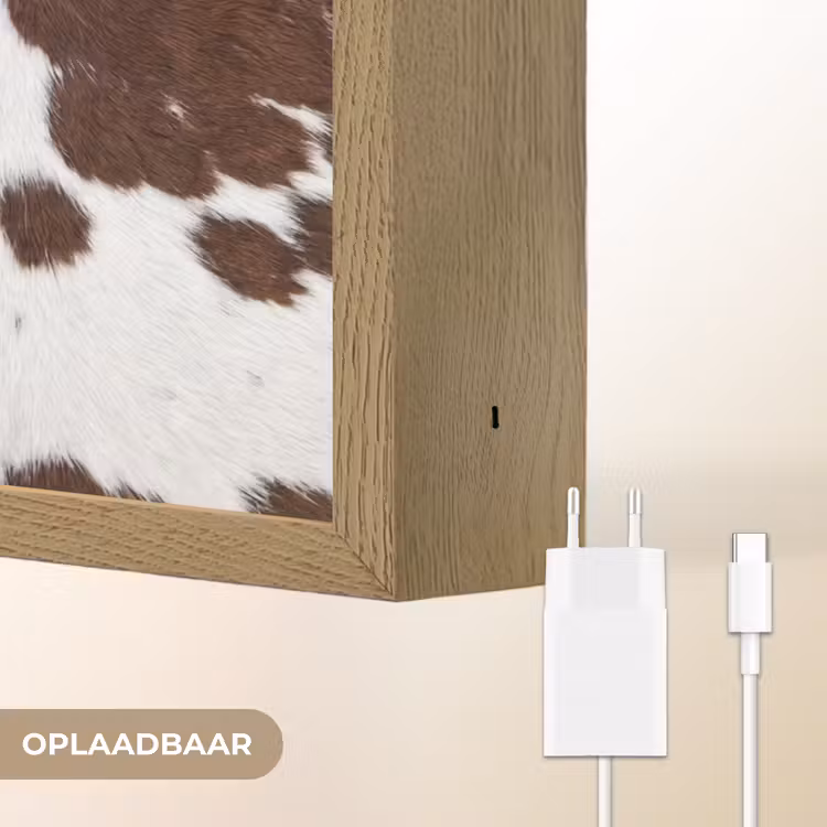Lightbox - Wandlamp - Koeienhuid - Klassiek - Bruin — 7