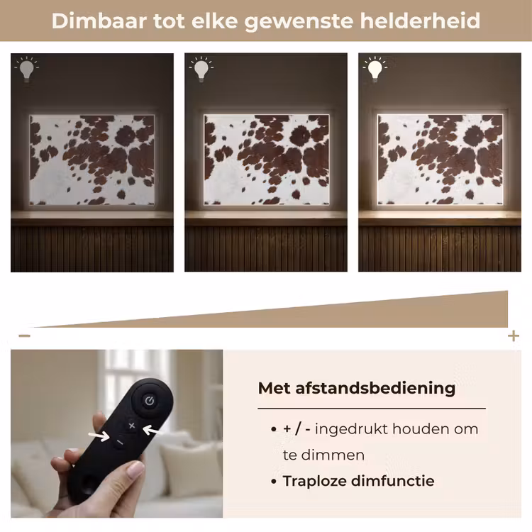 Lightbox - Wandlamp - Koeienhuid - Klassiek - Bruin — 9