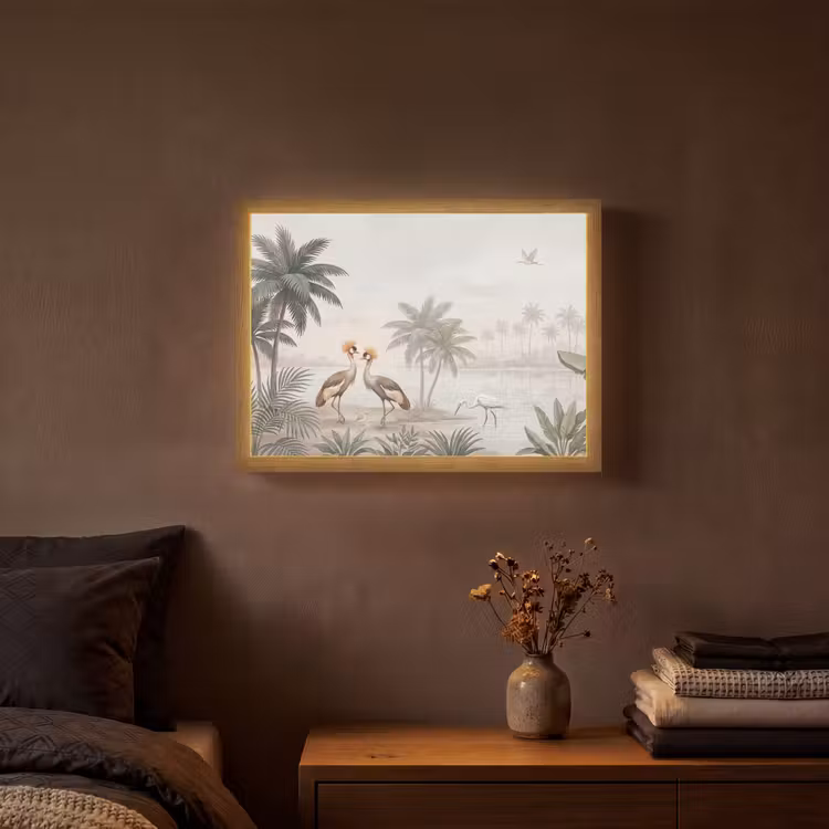 Lightbox - Wandlamp - Kraanvogels - Palmbomen - Tropisch — 3