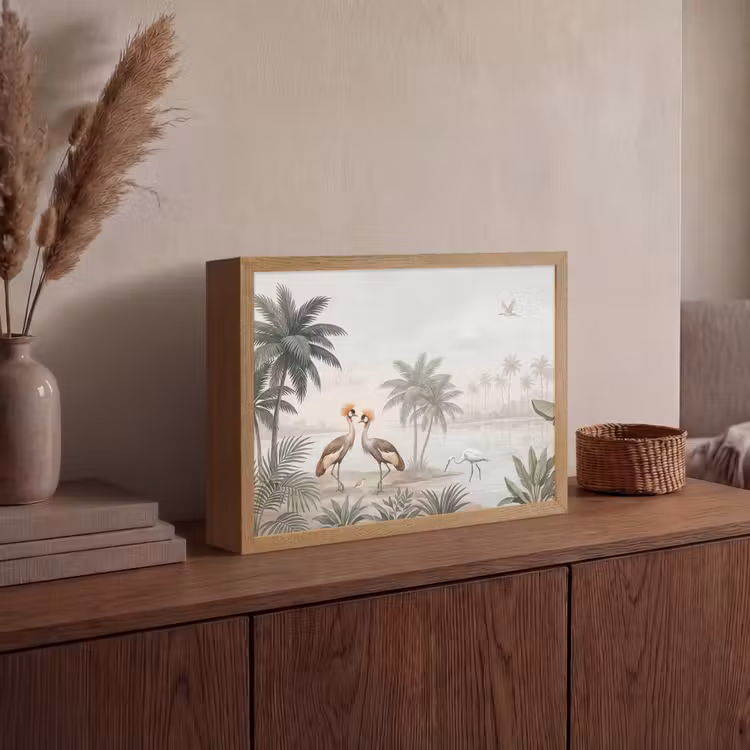Lightbox - Wandlamp - Kraanvogels - Palmbomen - Tropisch — 4