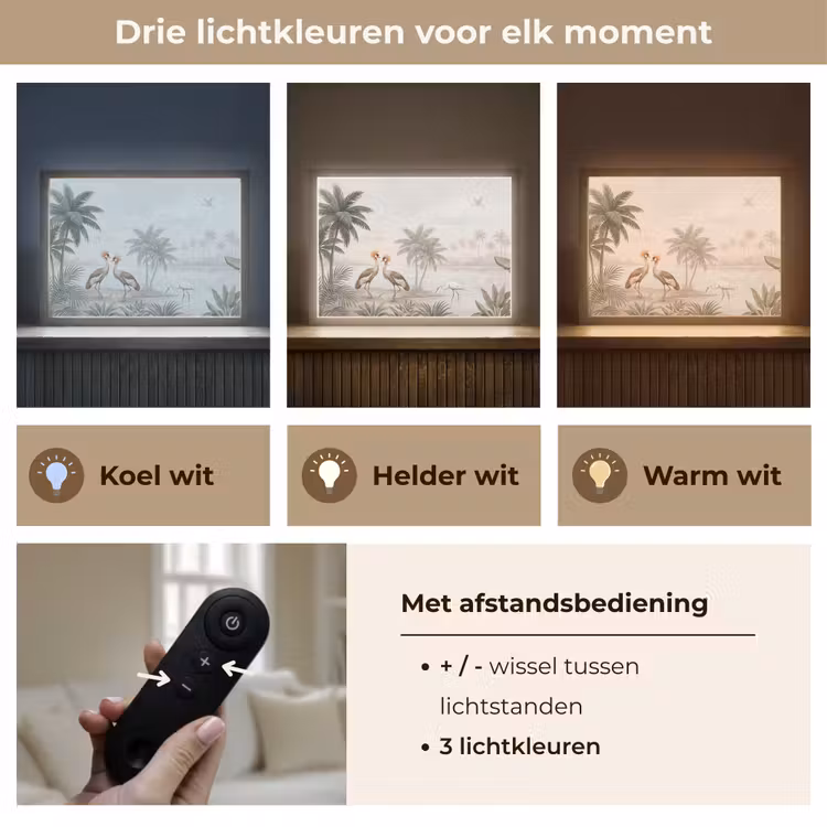 Lightbox - Wandlamp - Kraanvogels - Palmbomen - Tropisch — 8