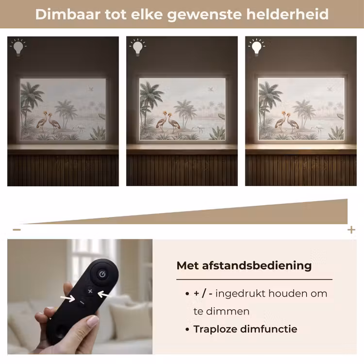 Lightbox - Wandlamp - Kraanvogels - Palmbomen - Tropisch — 9