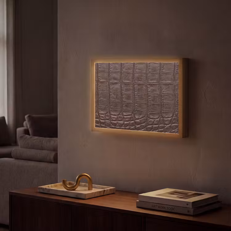 Lightbox - Wandlamp - Krokodil - Leer - Bruin — 2