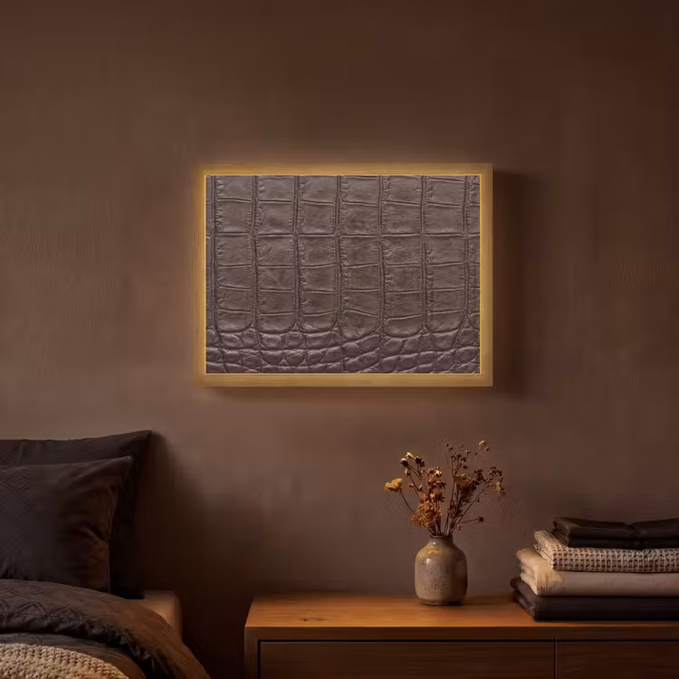 Lightbox - Wandlamp - Krokodil - Leer - Bruin — 3