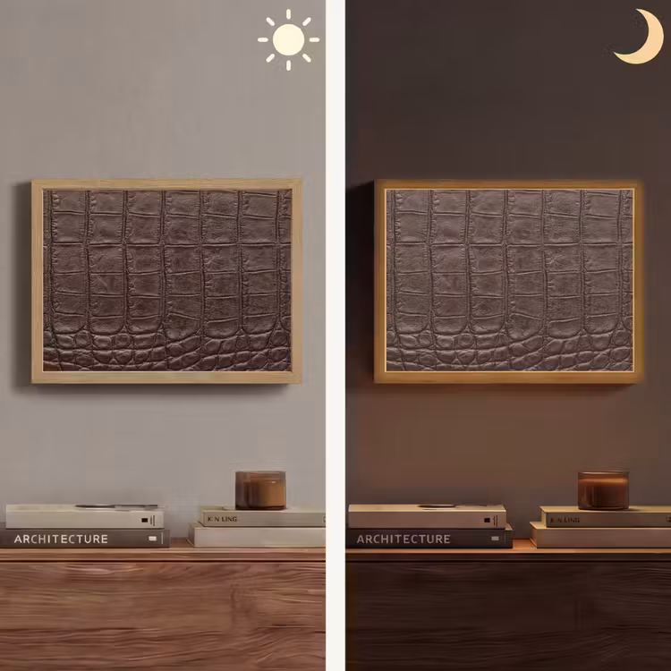 Lightbox - Wandlamp - Krokodil - Leer - Bruin — 6