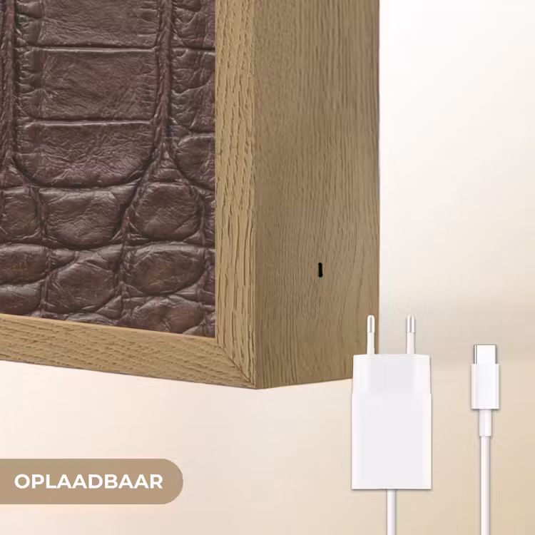 Lightbox - Wandlamp - Krokodil - Leer - Bruin — 7
