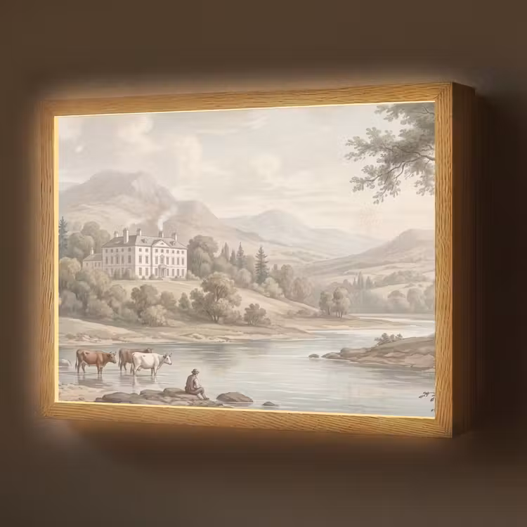 Lightbox - Wandlamp - Landhuis - Rivier - Vee — 1