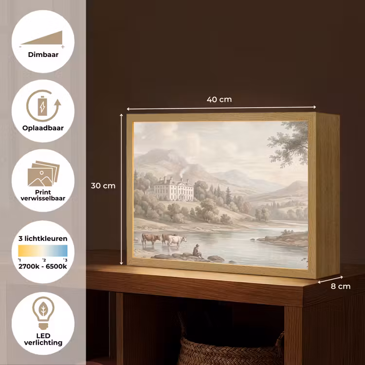 Lightbox - Wandlamp - Landhuis - Rivier - Vee — 10