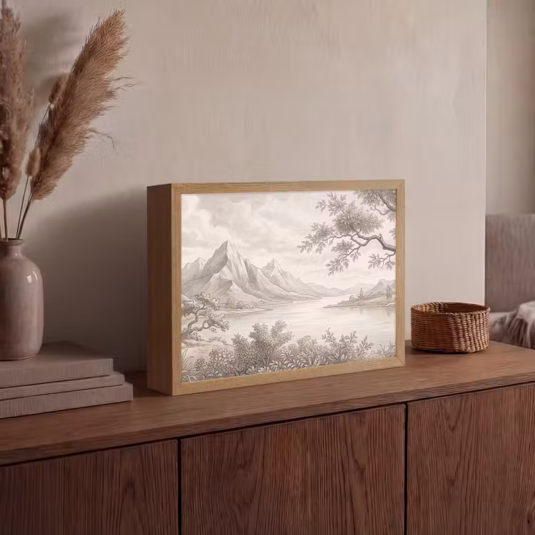 Lightbox - Wandlamp - Landschap - Bergen - Meer - Natuur — 4