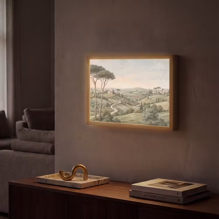 Lightbox - Wandlamp - Landschap - Heuvels - Zandpad - Groen — 2