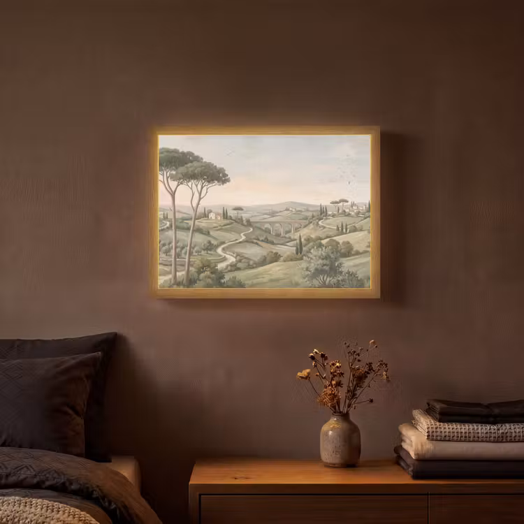 Lightbox - Wandlamp - Landschap - Heuvels - Zandpad - Groen — 3