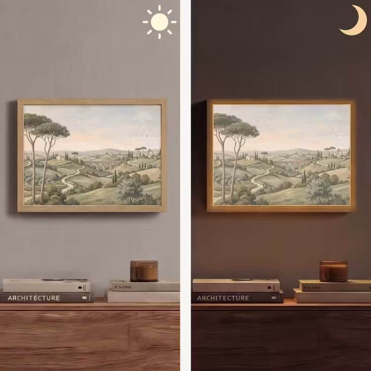 Lightbox - Wandlamp - Landschap - Heuvels - Zandpad - Groen — 6
