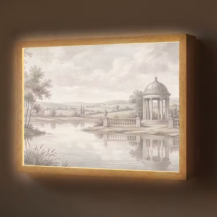 Lightbox - Wandlamp - Landschap - Water - Natuur - Sepia — 1