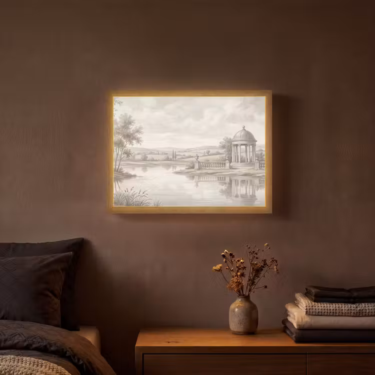 Lightbox - Wandlamp - Landschap - Water - Natuur - Sepia — 3