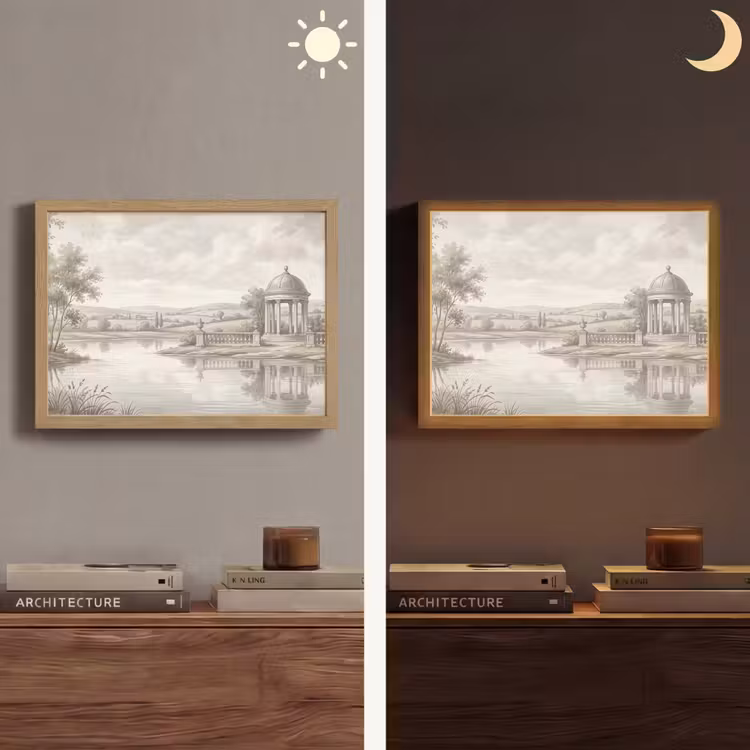 Lightbox - Wandlamp - Landschap - Water - Natuur - Sepia — 6