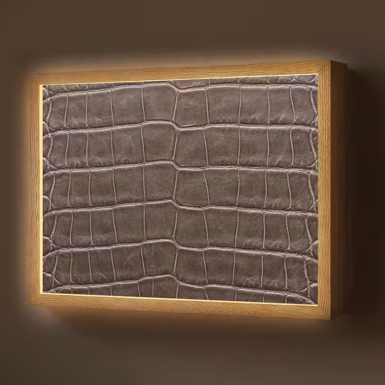 Lightbox - Wandlamp - Leer - Krokodil - Mat — 1